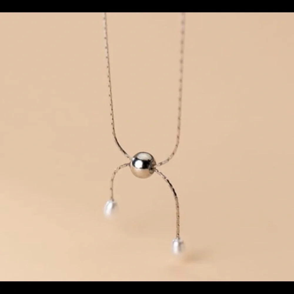925 Sterling Silver Pearl Bowknot Minimalist Necklace